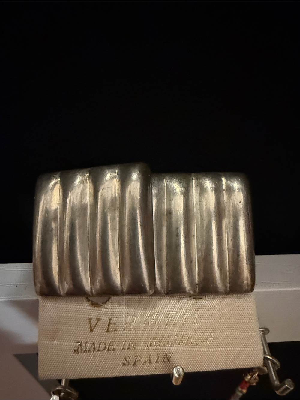 Vintage Silver-Tone Ribbed Clip on earrings
